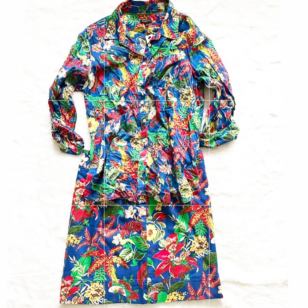 TALBOTS TROPICAL HAWAIIAN PRINT TOP NWT AND SKIRT Resort Vacation Date